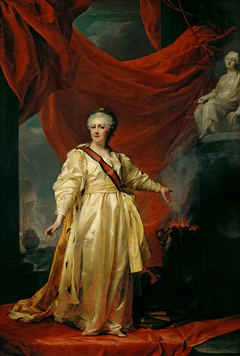 Portrait of Catherine II the Legislatress in the Temple  Devoted to the Godess of Justice by Dmitry Levitzky