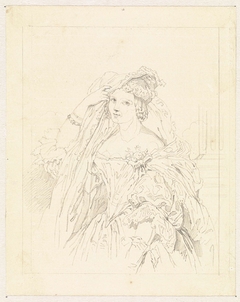 Portret van een dame by Henricus Wilhelmus Couwenberg