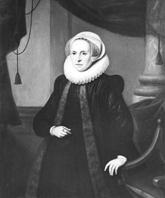 Portret van Mayken Baccher (1565-1612), echtgenote van Hans Martens by Jan Maurits Quinkhard