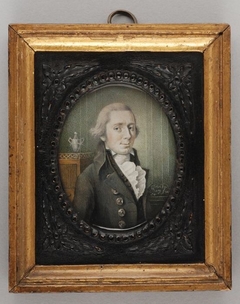 Portretminiatuur van Mathijs Pieter van der Burght by Gijsbertus Johannus van den Berg