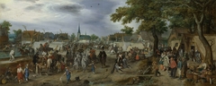 Prince Maurice and Frederick Henry at the Valkenburg Horse Fair by Adriaen Pietersz. van de Venne