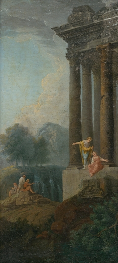 Romantic Landscape with Antique Ruin and Staffage by Anonymous