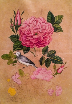 Rose and Nightingale by Mirza Gadim Iravani