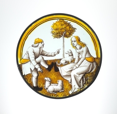 Roundel with Playing at Quintain by Anonymous
