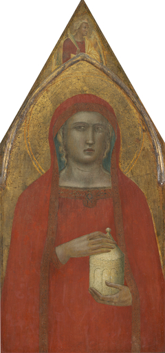 Saint Mary Magdalene, with an Angel [left panel] by Pietro Lorenzetti