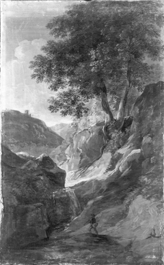 Schlucht mit Angler by Johann Georg von Dillis