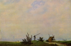 Seashore with fisherman by Caspar David Friedrich