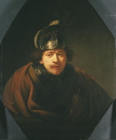 Self-portrait with Helmet by Rembrandt