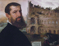 Self-portrait with the Colosseum by Maarten van Heemskerck