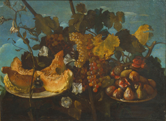 Still Life with Grapes, Figs and Pumpkin by Michele Pace del Campidoglio