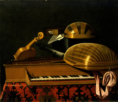 Still Life with Musical Instruments and Books by Bartolomeo Bettera