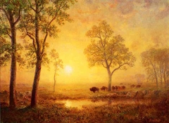 Sunset on the Mountain by Albert Bierstadt