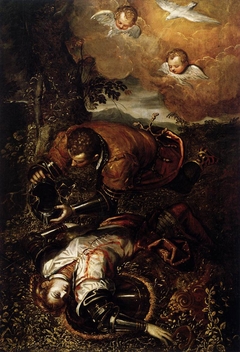 Tancredi Baptizing Clorinda by Domenico Tintoretto