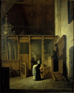 Taufe in der St. Geertruida-Kirche in Utrecht by Adrianus Wilhelmus Nieuwenhuysen