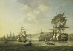 The Anglo-Dutch Fleet in the Bay of Algiers Backing up the Ultimatum to Release the White Slaves, 26 August 1816 by Nicolaas Baur