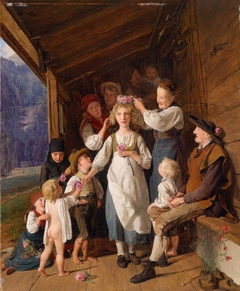 The bridesmaid / Wreath-Bearing Virgin by Ferdinand Georg Waldmüller