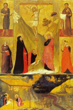 The Crucifixion, the Nativity and Saints by Ambrogio Lorenzetti