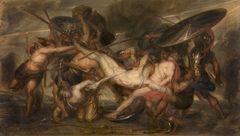 The Greeks and the Trojans Fighting over the Body of Patroclus by Antoine Wiertz