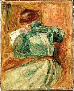 The Green Reader by Auguste Renoir