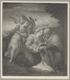 The Holy Family with Two Angels by Girolamo da Carpi