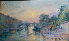 The Pont Marie at Sunset, Paris by Albert Lebourg