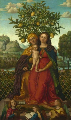 The Virgin and Child with Saint Anne by Girolamo dai Libri