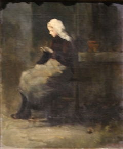 Tricoteuse by Augustin Théodule Ribot