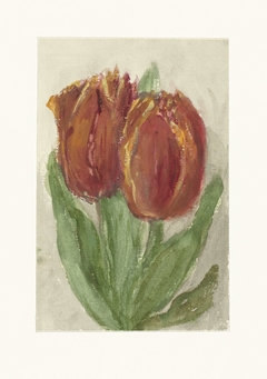 Twee rode tulpen by Sientje Mesdag-van Houten