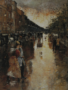 Unter den Linden after the Rain by Lesser Ury