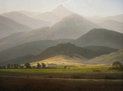 Gebirgslandschaft (Blick von Warmbrunn auf die Kleine Sturmhaube) by Caspar David Friedrich