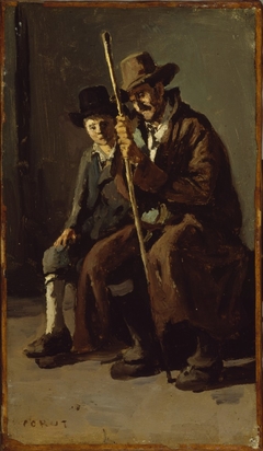 Two Italian Peasants by Jean-Baptiste-Camille Corot