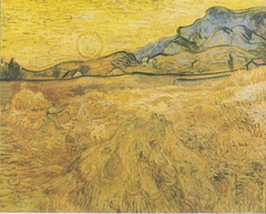 Weizenfeld mit Schnitter und Sonne by Vincent van Gogh