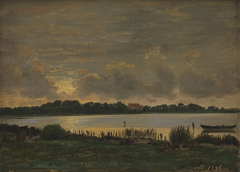 View Across Præstø Fiord towards the manor of Nysø by P C Skovgaard