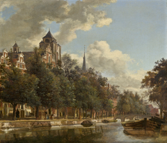 View Down a Dutch Canal by Jan van der Heyden