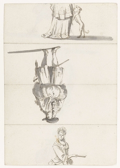 Vouwblad met figuurstudies by Ludolf Bakhuysen