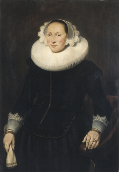 Vrouwenportret, mogelijk Lucia (van) Siccama (1602-1675), echtgenote van Saco Fockens by Anonymous