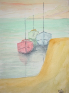 Water Colour Boats by Fraser Wilson