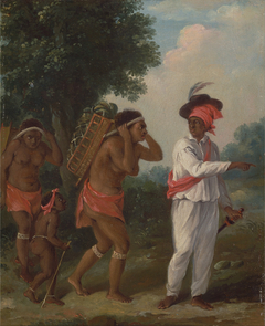 West Indian Man of Color, Directing Two Carib Women with a Child by Agostino Brunias