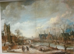 Winter Landscape with Men Playing Kolf by Aert van der Neer