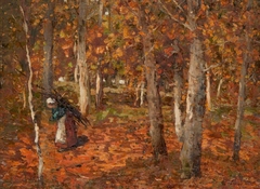 Woman Carrying Faggots in Wood by William MacBride