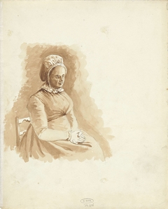 Zittende vrouw met gevouwen handen by Pieter van Loon