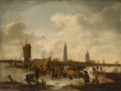 A Scene on the Ice by Egbert van der Poel