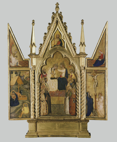 A Triptych: The Coronation, Nativity and Crucifixion by Anonymous