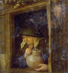 A Woman with a Jug in a Window by Adriaen van Ostade