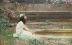 A Young Girl by a Pool by Herbert James Draper