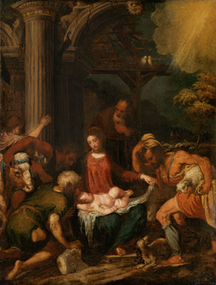 Adoration of the Shepherds by Andrea Schiavone