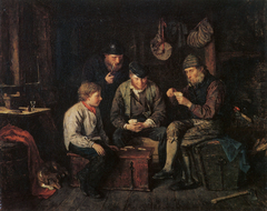 Åland Sailors Playing Cards in a Log Cabin (The Ace of Clubs) by Karl Emanuel Jansson