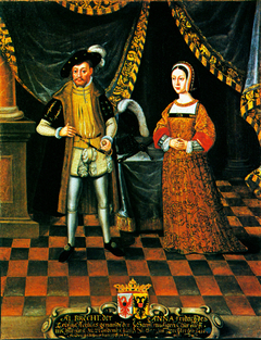 Albrekt Akilles, 1414-1486, kurfurste av Brandenburg. Anna, 1436-1512, prinsessa av Sachsen by Unknown Artist