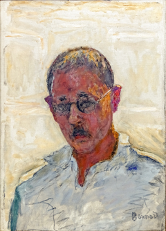 Autoportrait sur fond blanc, chemise col ouvert by Pierre Bonnard