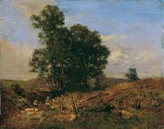 Baumgruppe am Feldweg by Eugen Jettel